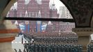 Russian soldiers march during the Victory Day Parade, which commemorates the 1945 defeat of Nazi Germany, on the Red Square in Moscow, Russia, Wednesday, May 9, 2012. (AP Photo/Ivan Sekretarev)