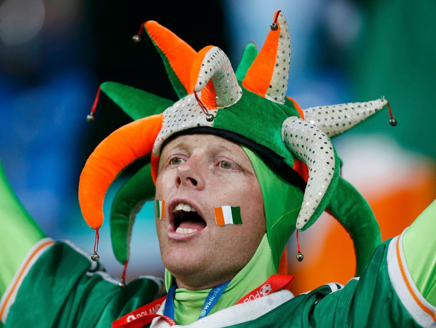 Fanoušek Irska před utkáním Irsko - Chorvatsko v Poznani během Eura 2012