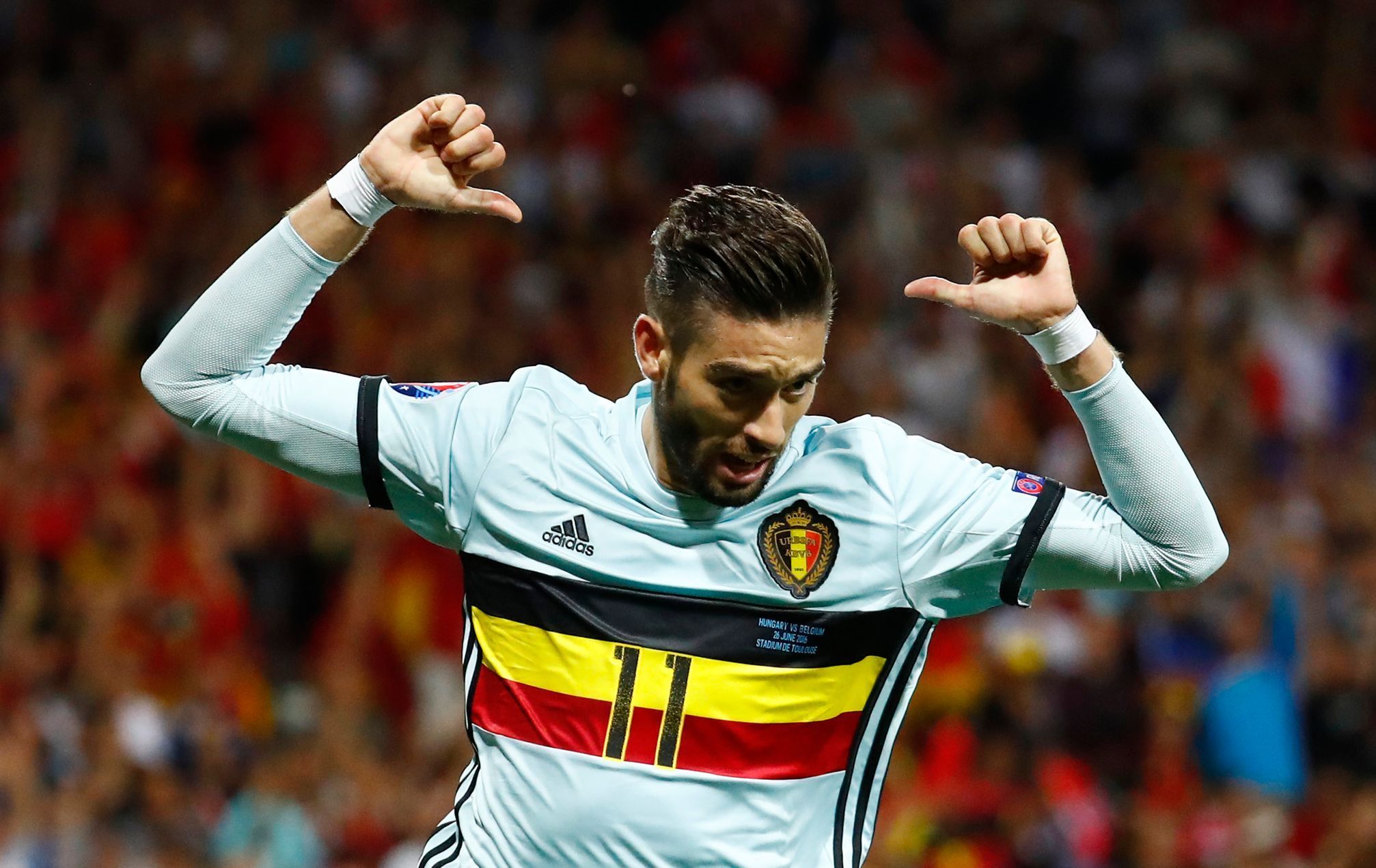 Euro 2016, Belgie-Maďarsko: Yannick Ferreira-Carrasc slaví gól na 4:0
