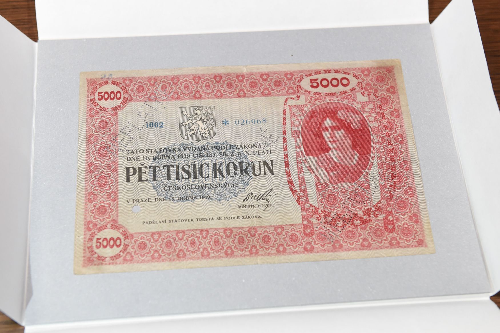 Vzácná bankovka z roku 1919