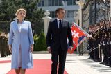 Zde s francouzským prezidentem Emmanuelem Macronem při jeho návštěvě Bratislavy v květnu 2023.