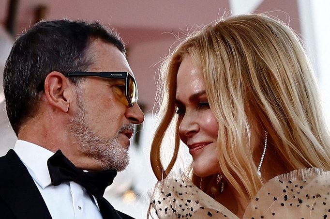 Antonio Banderas a Nicole Kidman při benátské premiéře filmu Babygirl.