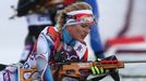 Czech Republic's Gabriela Soukalova prepares to shoot during the women's biathlon 15km individual event at the Sochi 2014 Winter Olympic Games in Rosa Khutor February 14,