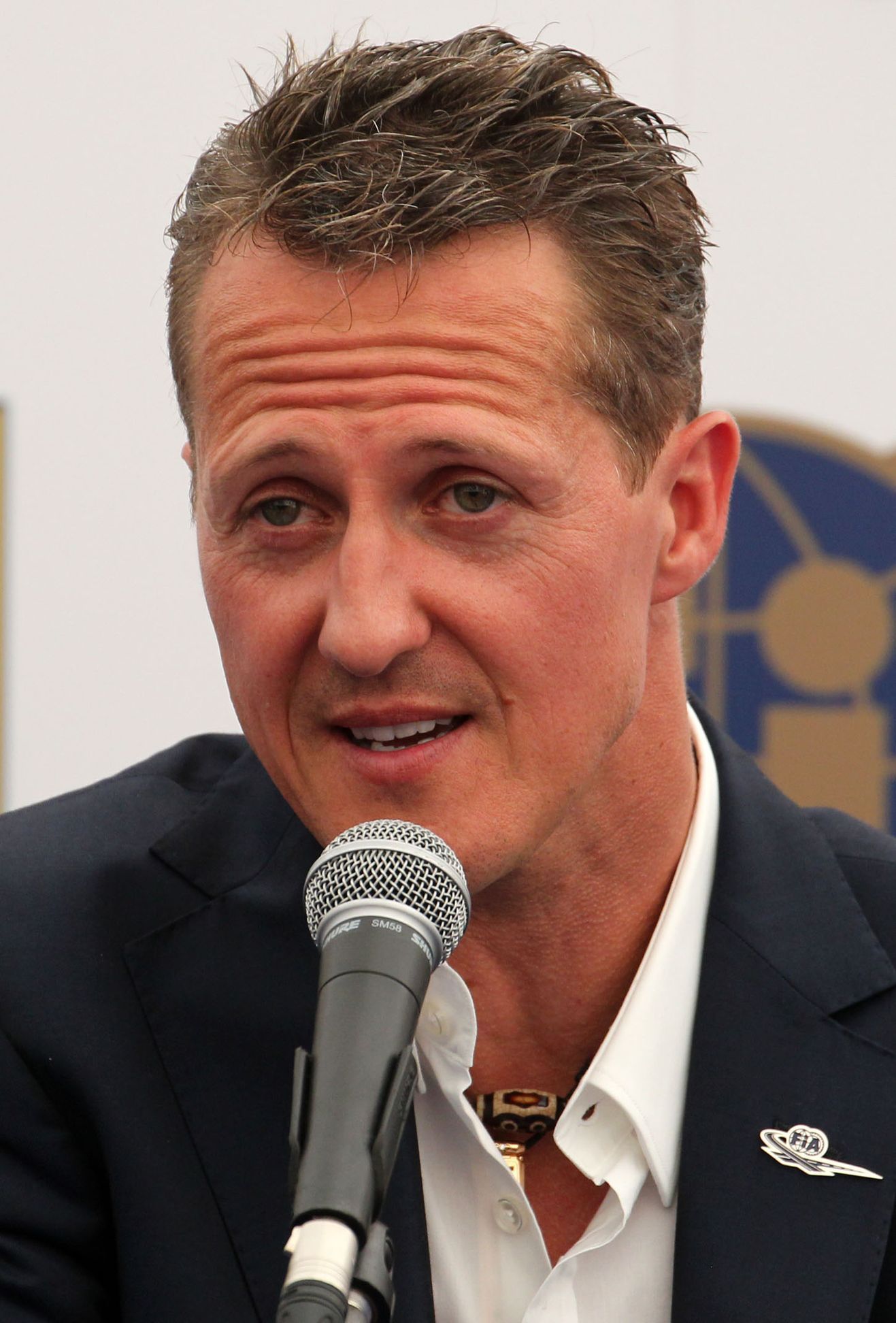 Michael Schumacher při příležitosti převzetí Zlatého volantu a tiskové konference.