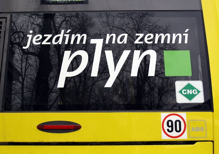 Označení autobusu na plyn