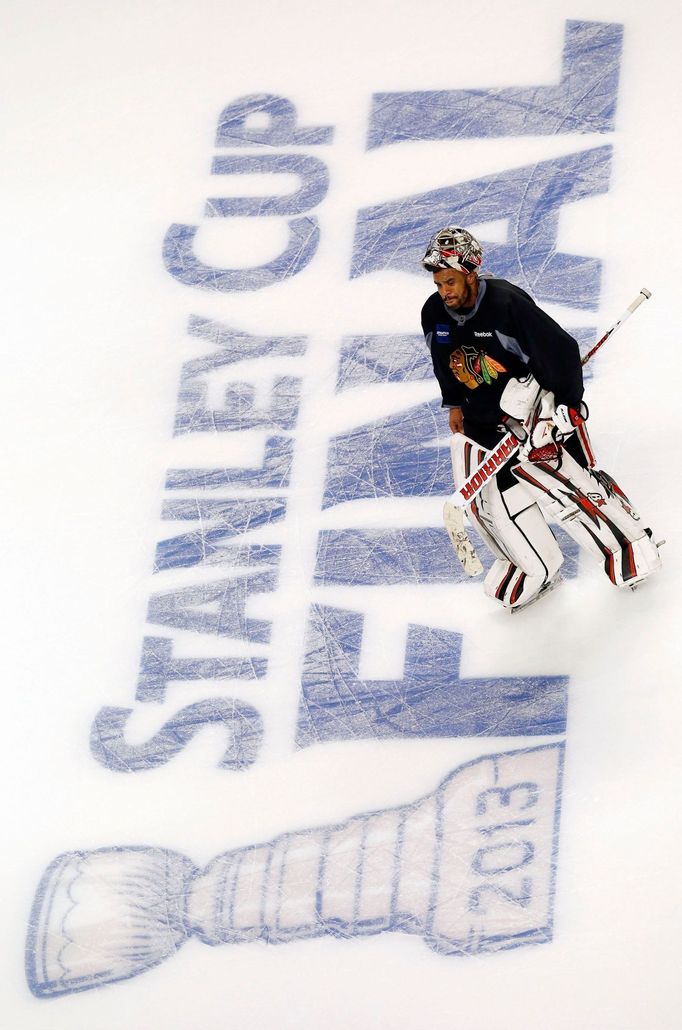 Hokejisté Chicaga trénují na první finále Stanley Cupu 2013 (Ray Emery)