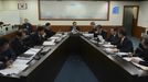 REFILE - CORRECTING YEAR IN CAPTION South Korean President Lee Myung-bak (C) presides over an emergency meeting of the National Security Council at the presidential Blue House in Seoul February 12, 2013, in this picture taken and released by the Blue House. The papers in the photo were blurred at source. North Korea conducted its third nuclear test on Tuesday in defiance of U.N. resolutions, angering the United States and Japan and likely to infuriate its only major ally, China, and increase penalties against Pyongyang. REUTERS/Blue House/Handout (SOUTH KOREA - Tags: MILITARY POLITICS TPX IMAGES OF THE DAY) ATTENTION EDITORS - THIS IMAGE WAS PROVIDED BY A THIRD PARTY. FOR EDITORIAL USE ONLY. NOT FOR SALE FOR MARKETING OR ADVERTISING CAMPAIGNS. THIS PICTURE IS DISTRIBUTED EXACTLY AS RECEIVED BY REUTERS, AS A SERVICE TO CLIENTS Published: Úno. 12, 2013, 10:23 dop.