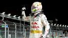Max Verstappen z Red Bullu slaví vítězství ve VC Las Vegas formule 1 2023