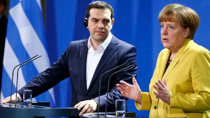 Řecký premiér Alexis Tsipras s německou kancléřkou Angelou Merkelovou.