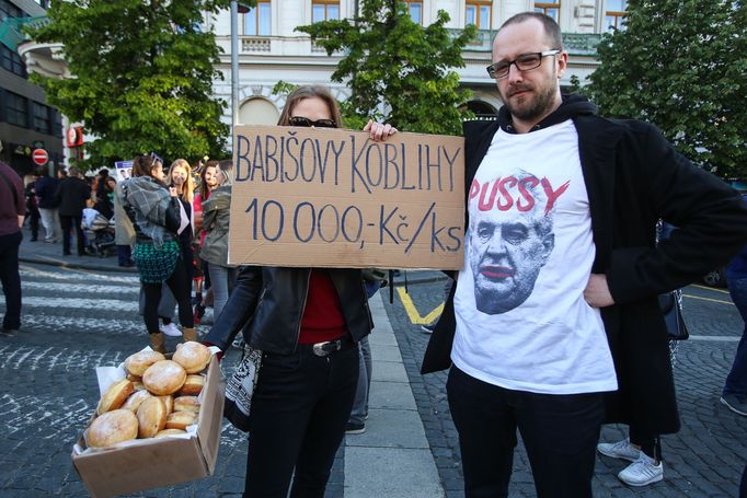 Demonstrace na Václavském náměstí.