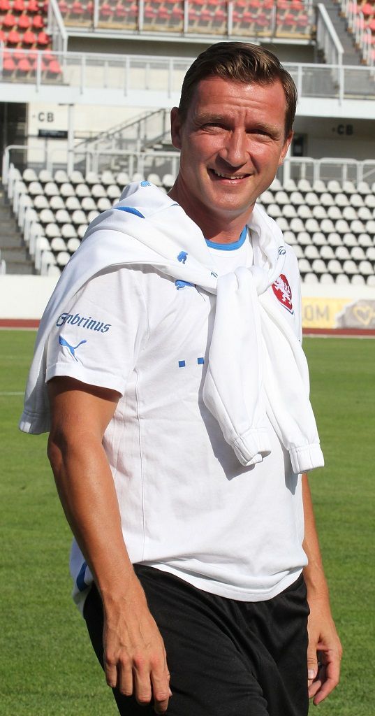 Trénink české fotbalové reprezentace před utkáním s Maďarskem (Vladimír Šmicer)