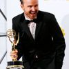 Aaron Paul poses with his Outstanding Supporting Actor in a Drama Series for AMC's &quot;Breaking Bad&quot; at the 66th Primetime Emmy Awards in Los Angeles