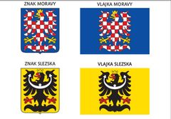 Jedna z variant moravského a slezského znaku a vlajky