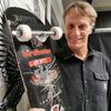 Skateboarding legend Tony Hawk poses following an interview with Reuters in Chelles, near Paris