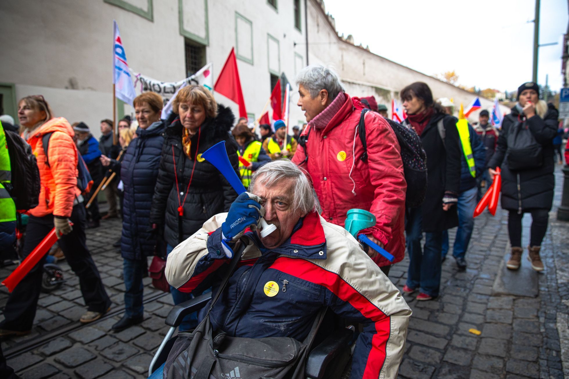 Stávka odborů, protest, demonstrace, pochod