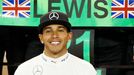 Mercedes Formula One driver Lewis Hamilton of Britain poses for pictures after winning the Bahrain F1 Grand Prix at the Bahrain International Circuit (BIC) in Sakhir, sou