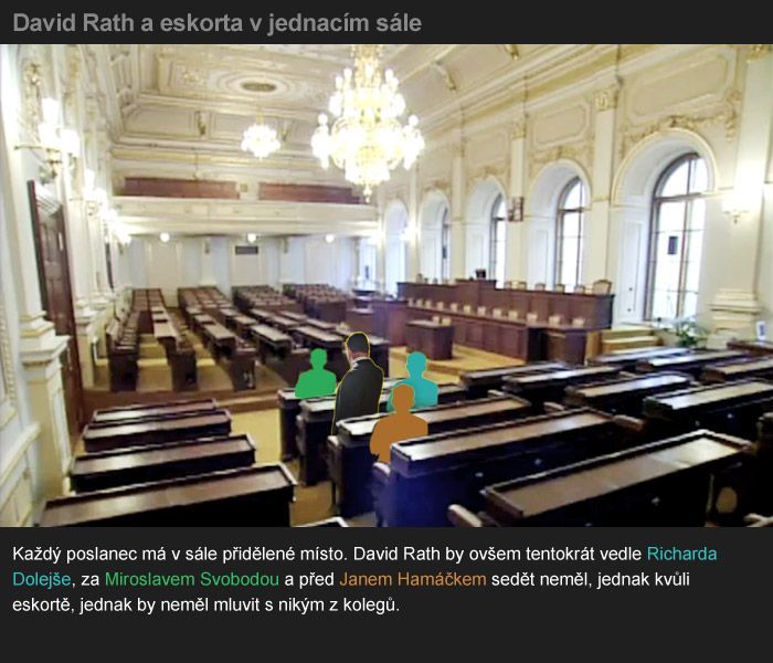 David Rath a eskorta v jednacím sále
