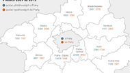 Nejvíce Pražanů se přestěhovalo do okresů Praha-východ, kam se jich mezi lety 2009 až 2013 přestěhovalo 22 949 osob, Následuje Praha-západ (19 478 lidí), Mělník, Kladno a Beroun (4667 lidí).