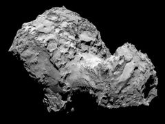 Snímek komety pořízeny sondou Rosetta.