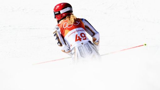 Ester Ledecká v obřím slalomu na ZOH 2018