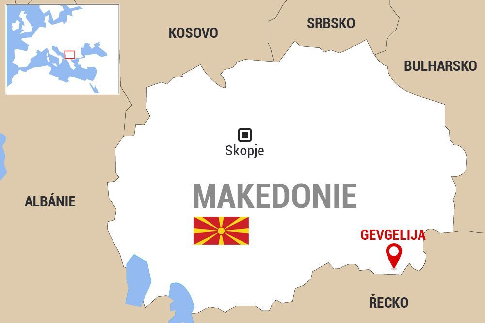 Makedonie - Gevgelija - mapa