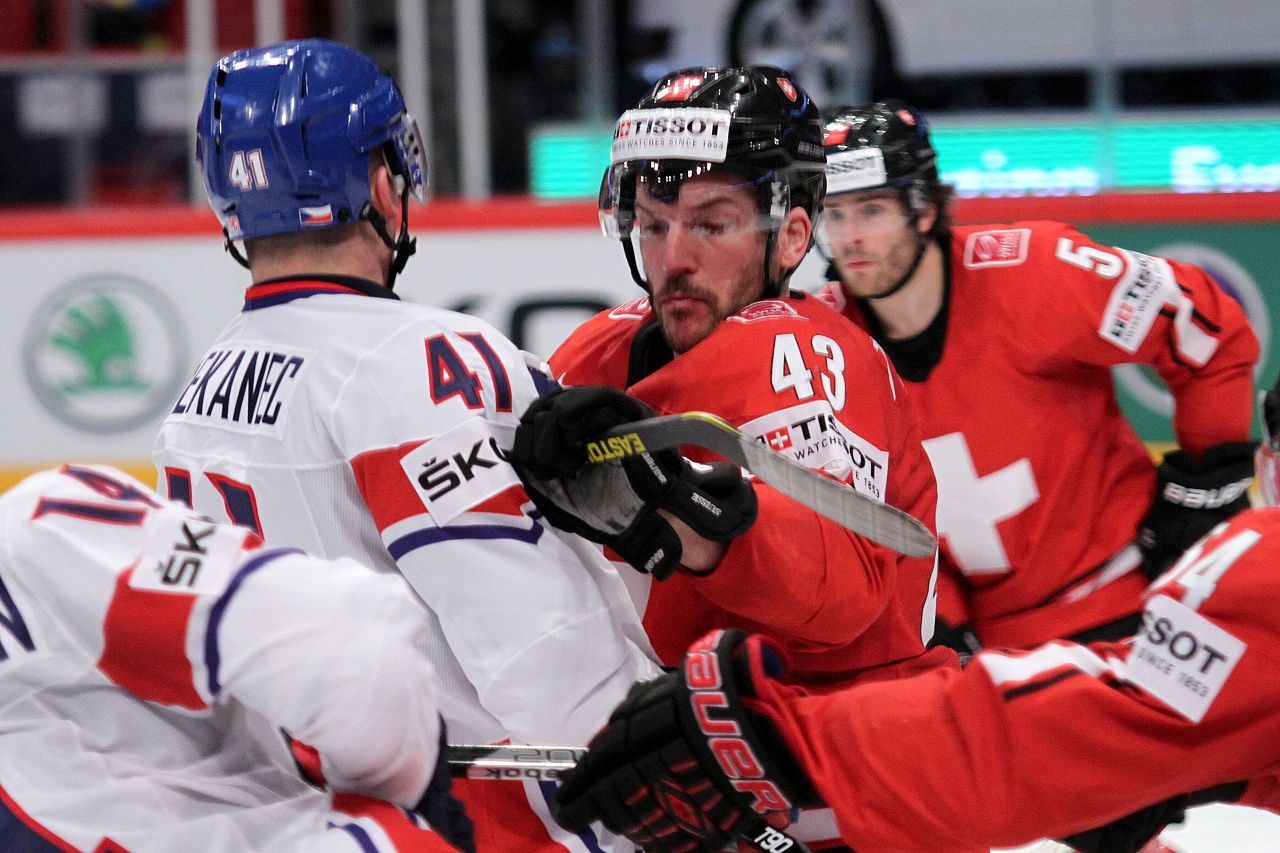 Hokej, MS 2013, Česko - Švýcarsko: Tomáš Plekanec - Morris Traschler