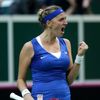 Petra Kvitová slaví vítězství nad Andreou Petkovicovou