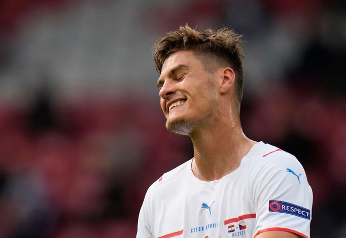 Patrik Schick v zápase Chorvatsko - Česko na ME 2020