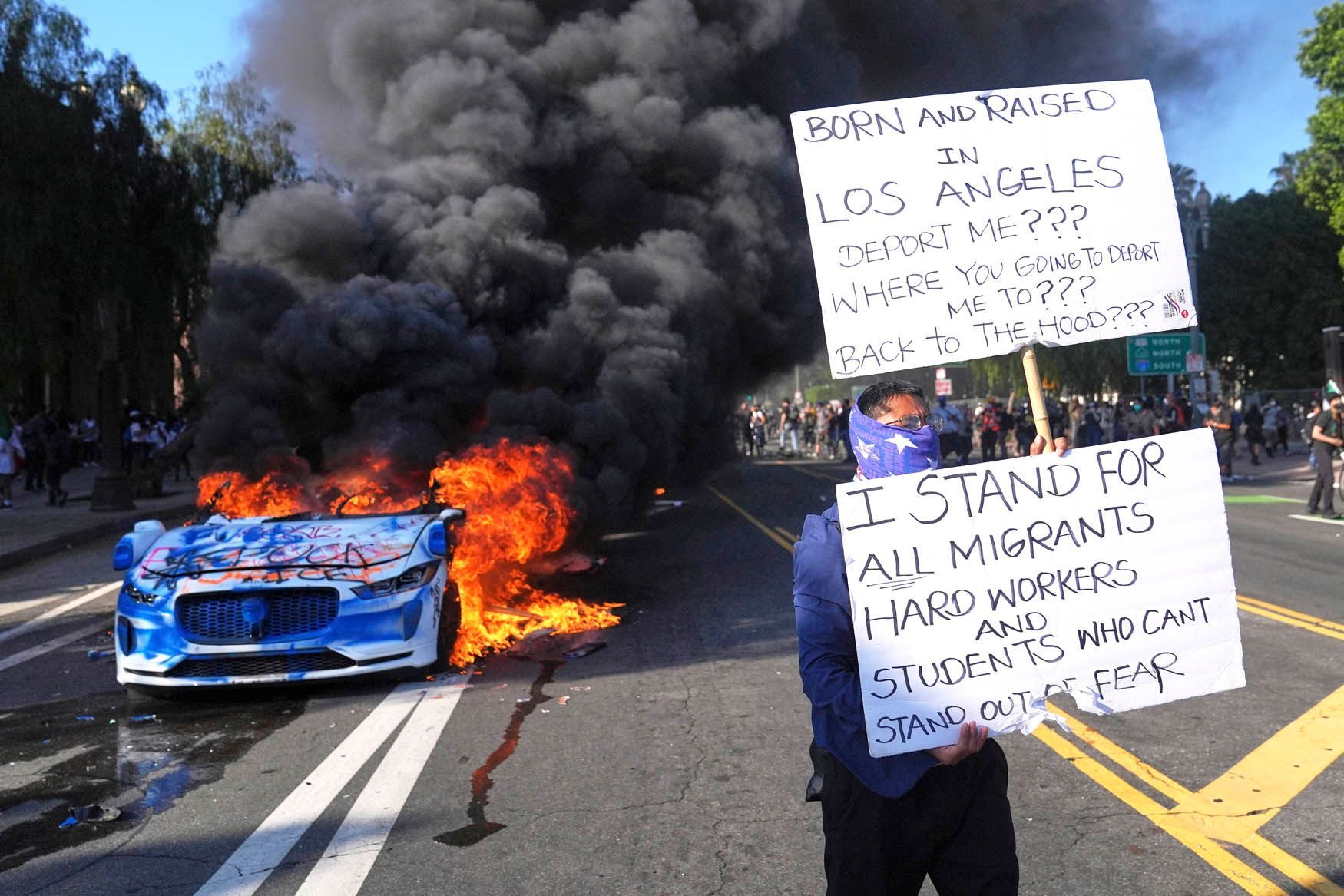 Los Angeles. USA. nepokoje, migranti Trump