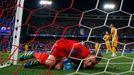 Barcelona's Marc-Andre ter Stegen looks dejected after Atletico's first goal