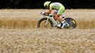 Italský cyklista Vincenzo Nibali ze stáje Liquigas-Cannondale jede 19. etapu Tour de France 2012.