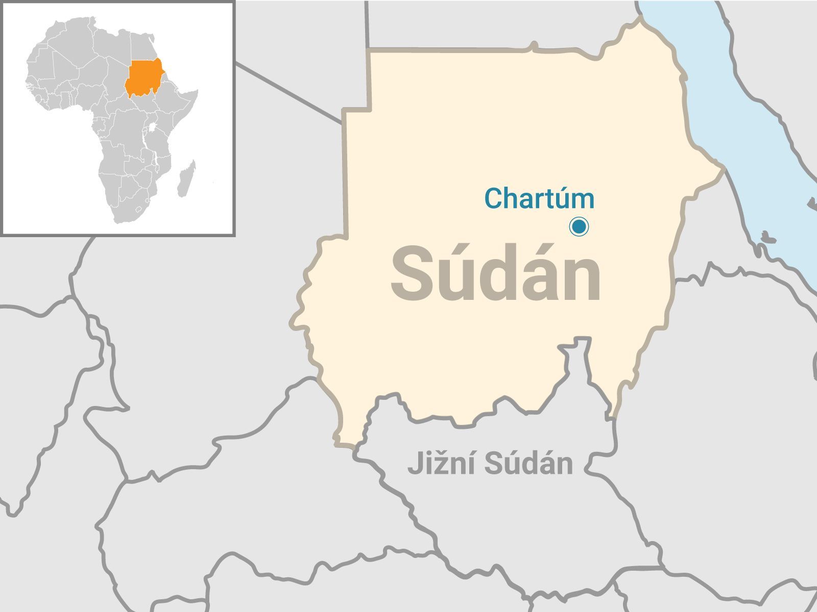 Súdán - mapa