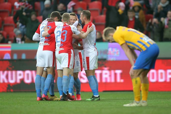 Radost Slavie v zápase 22. kola Slavia - Opava