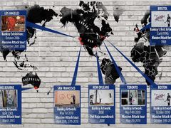 Mapa vztahu Banksyho graffiti a koncertů Massive Attack