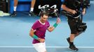 Tennis - Australian Open - Men's Singles Final - Melbourne Park, Melbourne, Australia - January 31, 2022 Spain's Rafael Nadal celebrates winning the final against Russia'