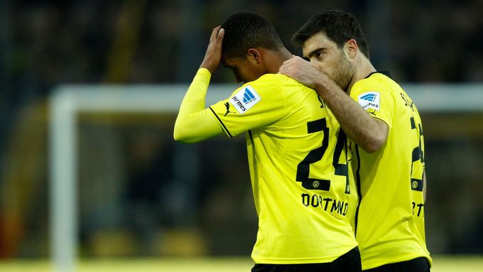 Hráči Dortmundu smutní po porážce s Herthou Berlín