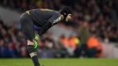 Arsenal's Petr Cech looks dejected