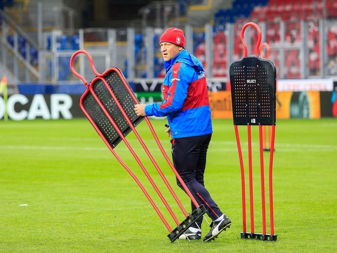 Trénink fotbalové reprezentace před zápasem se San Marinem