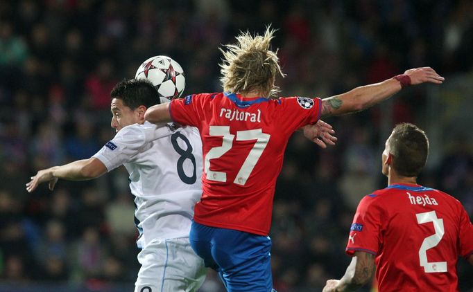 Plzeň vs. Manchester City, utkání Ligy mistrů (Nasri a Rajtoral)