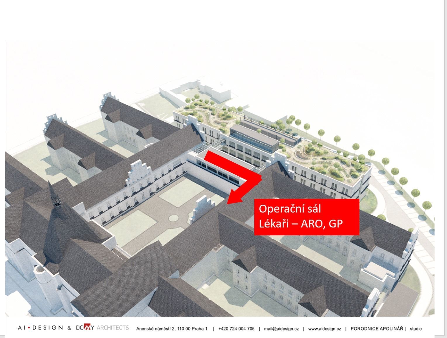 porodnice, U Apolináře, rekonstrukce, návrh, Praha, Eva Jiřičná