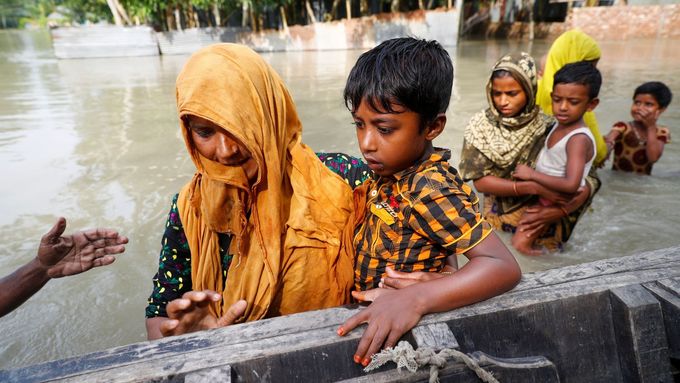 Záplavy v Bangladéši.