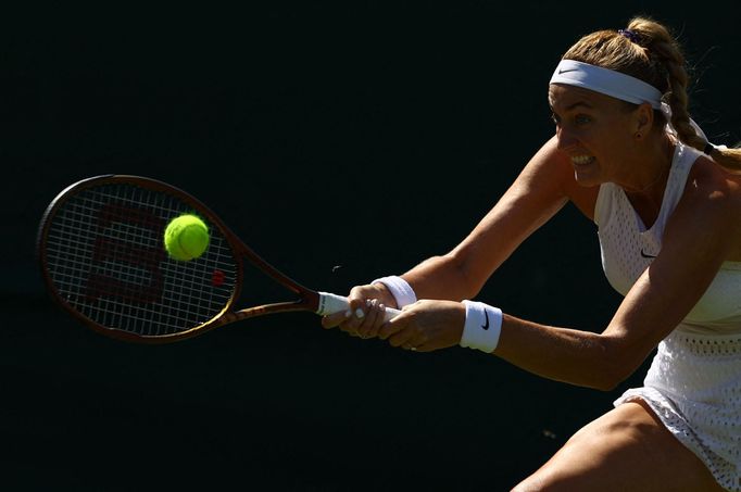 Petra Kvitová v utkání 2. kola Wimbledonu 2023