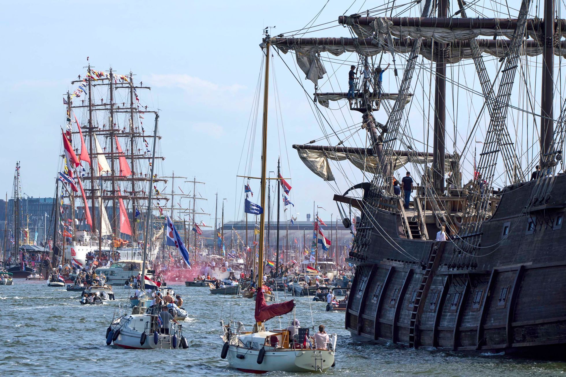 Holandsko, Amsterdam, moře, plachetnice, festival