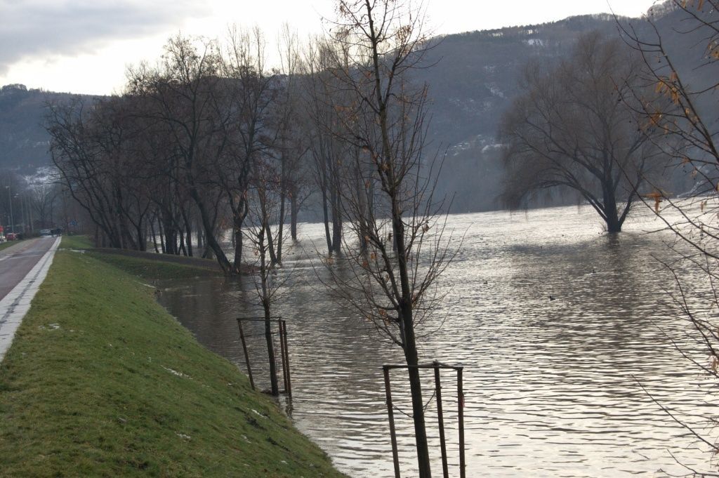 Velká voda v Ústí nad Labem (14. ledna 2011)