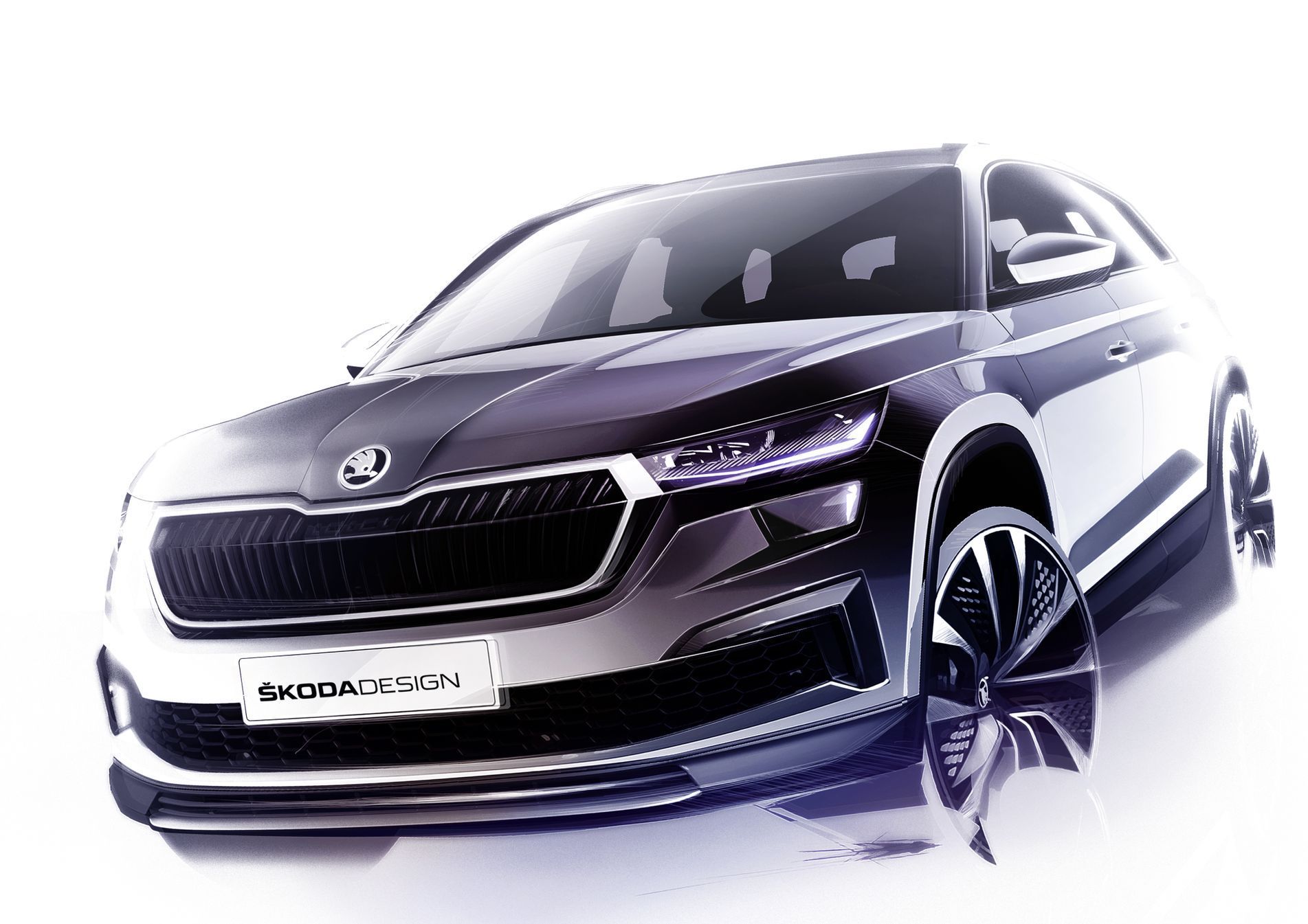 Škoda Kodiaq facelift skica 2021