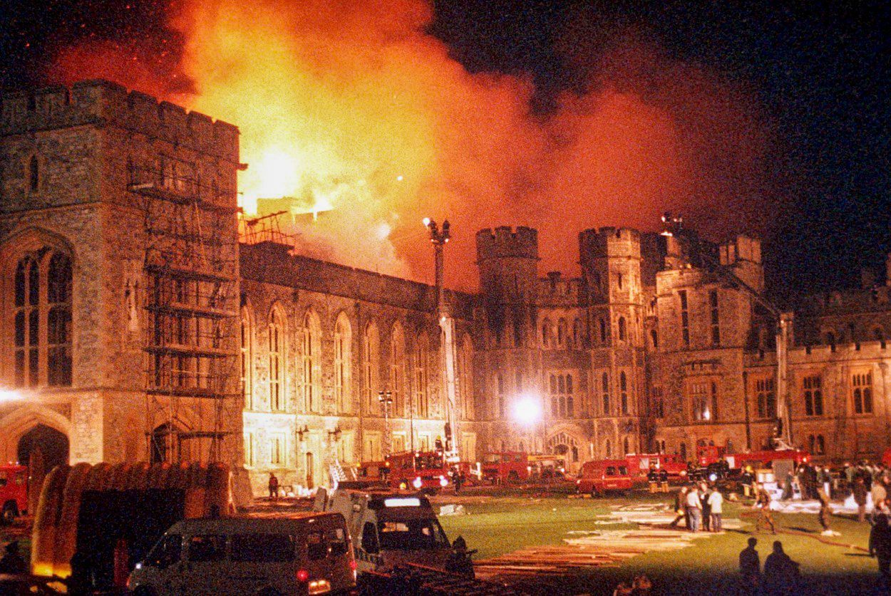 Windsor, hrad, letní sídlo britské královské rodiny, požár, historie, Velká Británie