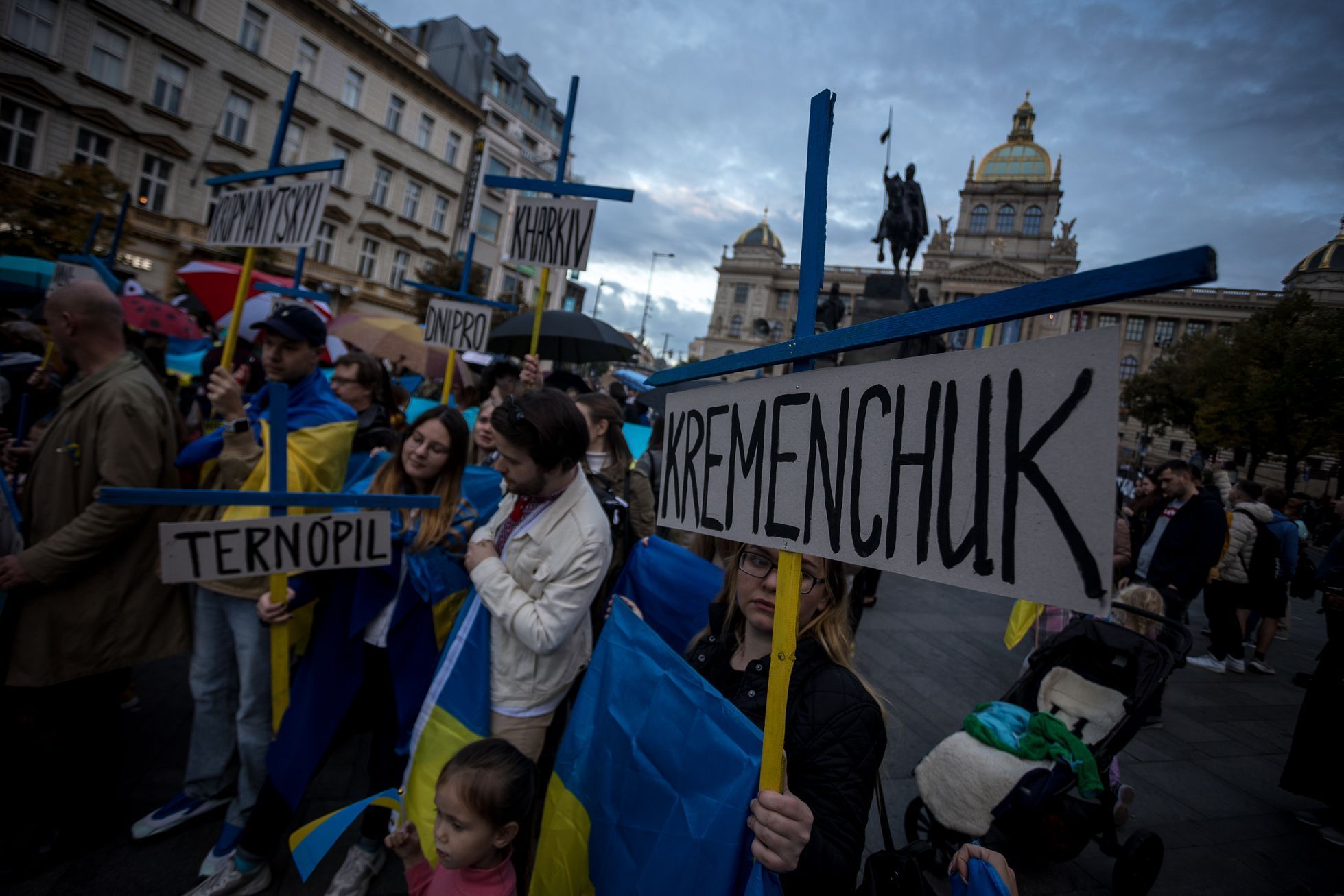 Deštník pro Ukrajinu, demonstrace na Václavském náměstí