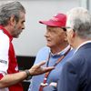 F1, VC Monaka 2015: šéf Ferrari Maurizio Arrivabene; Niki Lauda; Lardi Ferrari , viceprezident Ferrari