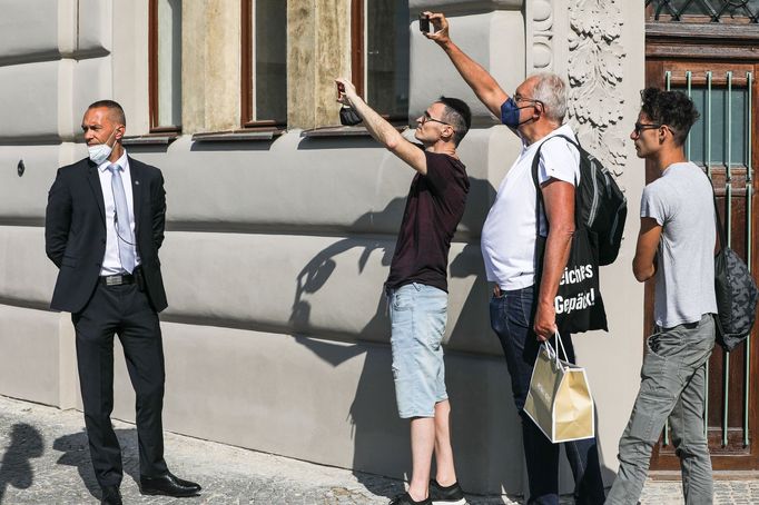 Německý prezident Frank-Walter Steinmeier přijel vlakem na Hlavní nádraží na návštěvu České republiky.