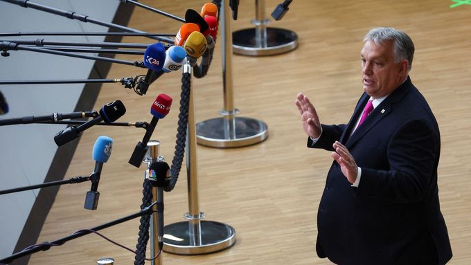 Maďarský premiér Viktor Orbán na unijním summitu v Bruselu